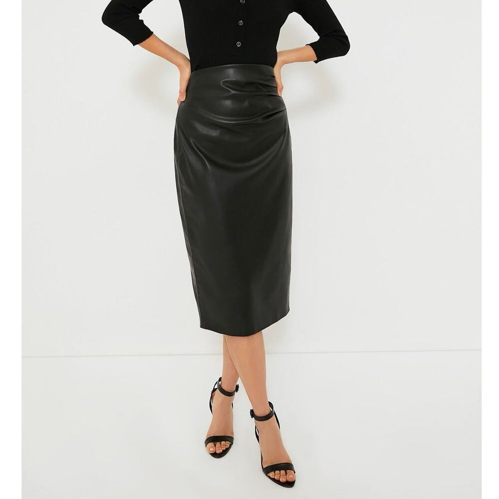 Tuckernuck Pomander Place Monica Faux Leather Skirt Black L - Picture 2 of 14